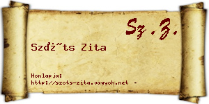 Szőts Zita névjegykártya