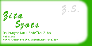 zita szots business card